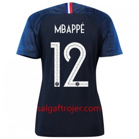 Frankrig Fodboldtrøjer Mbappe 12 Dame Hjemmebanesæt VM 2018